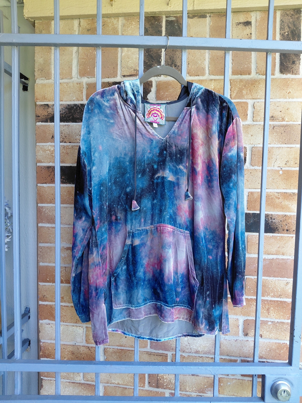 Johnny Was Multicolor Galaxy Tie-Dye Hoodie - Blue Pink Purple